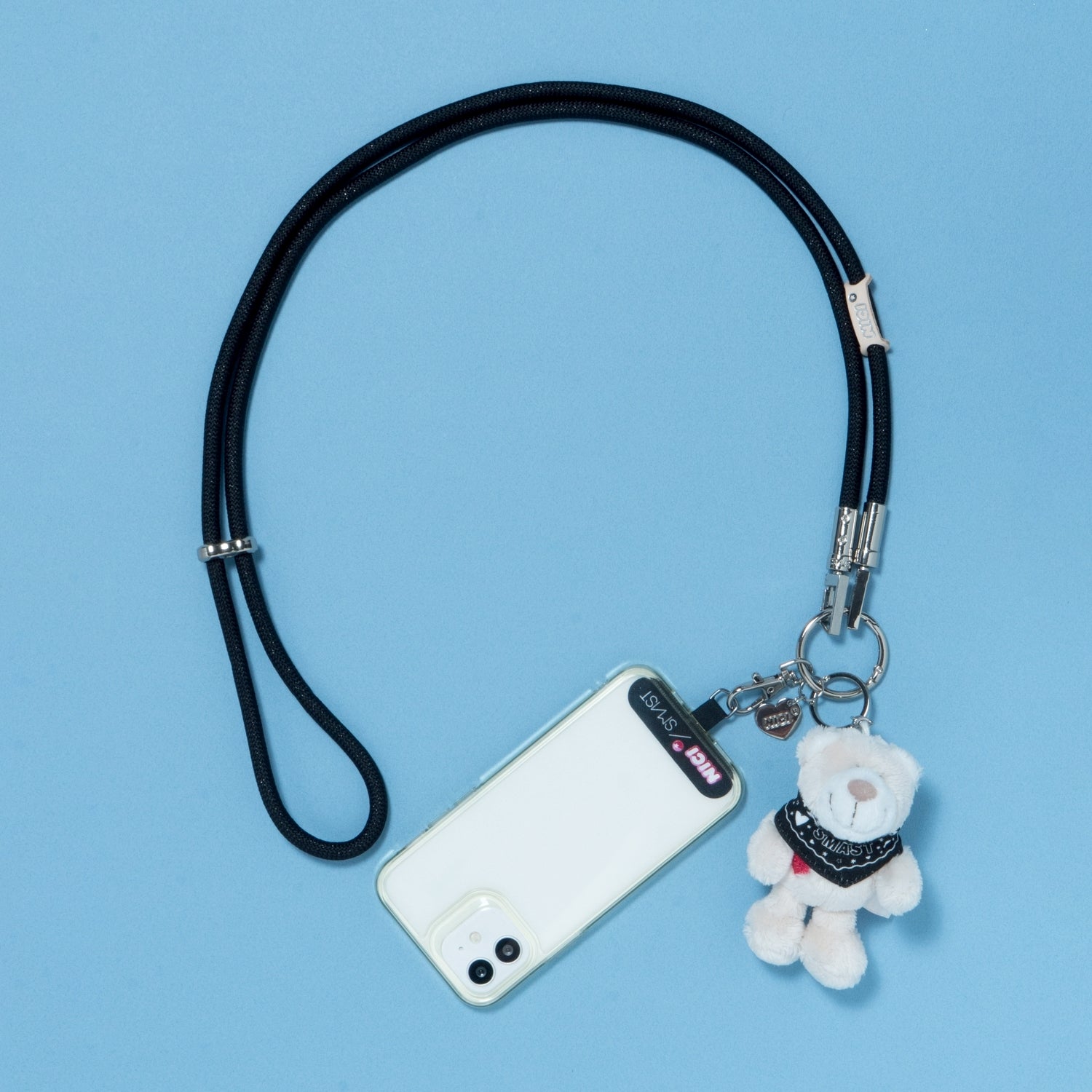 NICI × SMAST GLITTER MOBILE STRAP/ホワイトベア