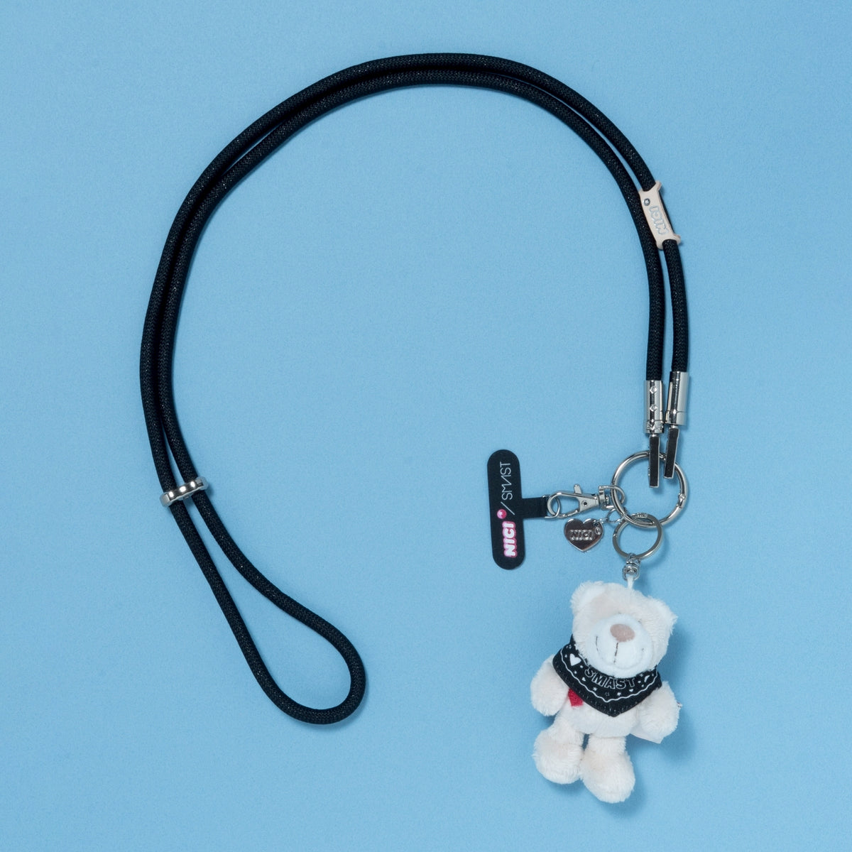 NICI × SMAST GLITTER MOBILE STRAP/ホワイトベア