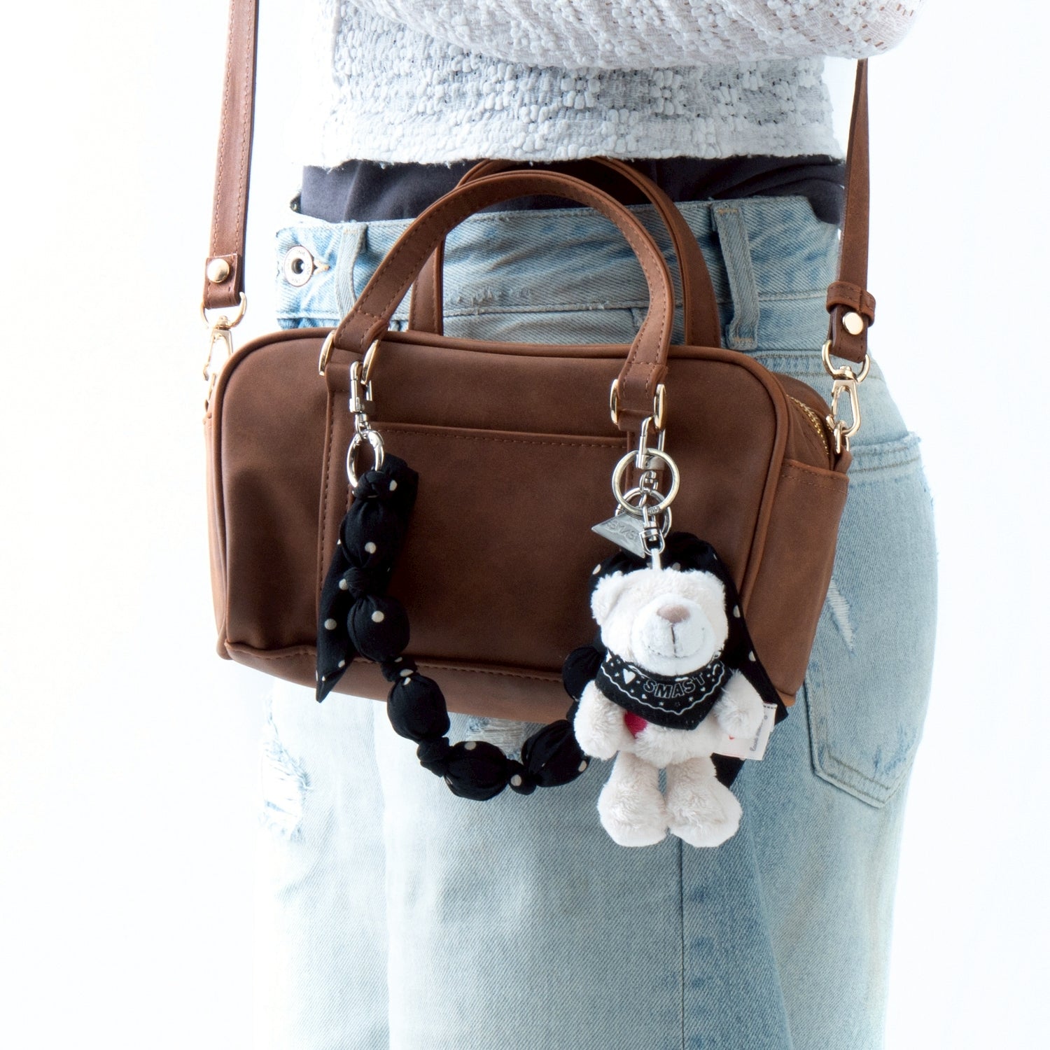 SMAST SCARF STRP/BLACK CHECK
