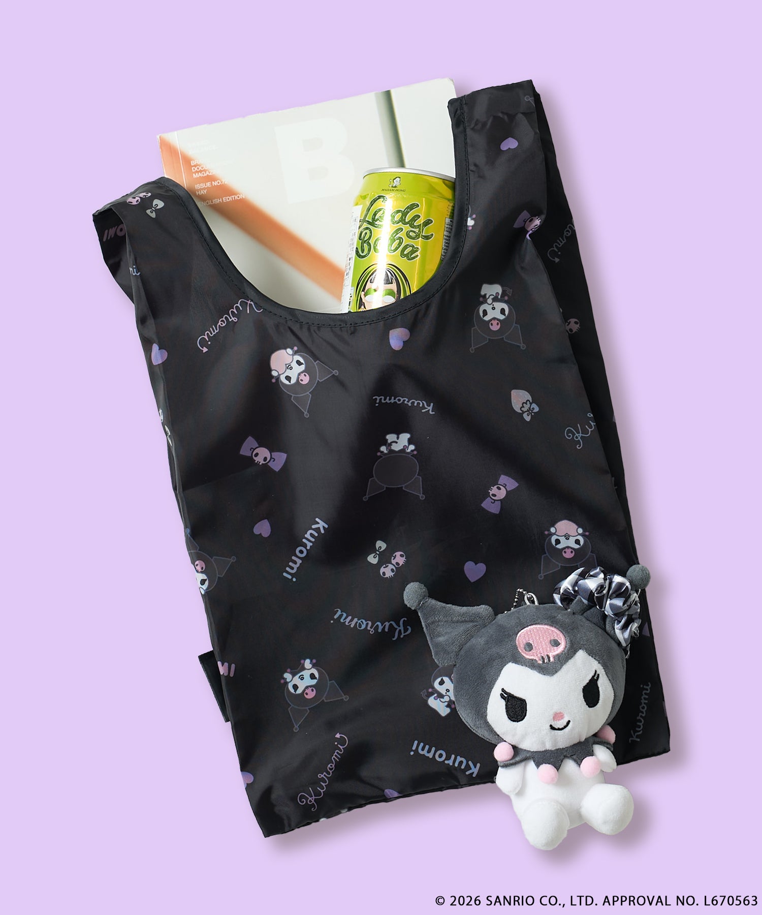 FREAK'S STORE×SMAST×サンリオキャラクターズ/「KUROMI」エコバック入りぬいぐるみチャーム