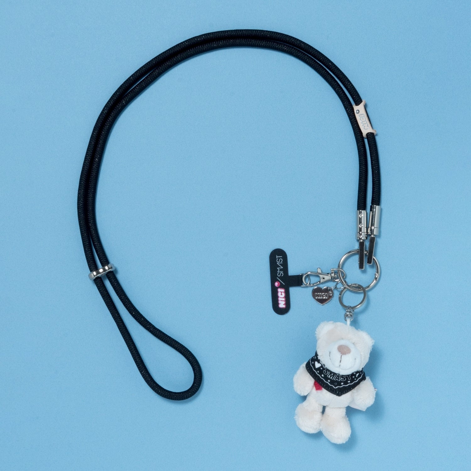 NICI × SMAST GLITTER MOBILE STRAP/ホワイトベア