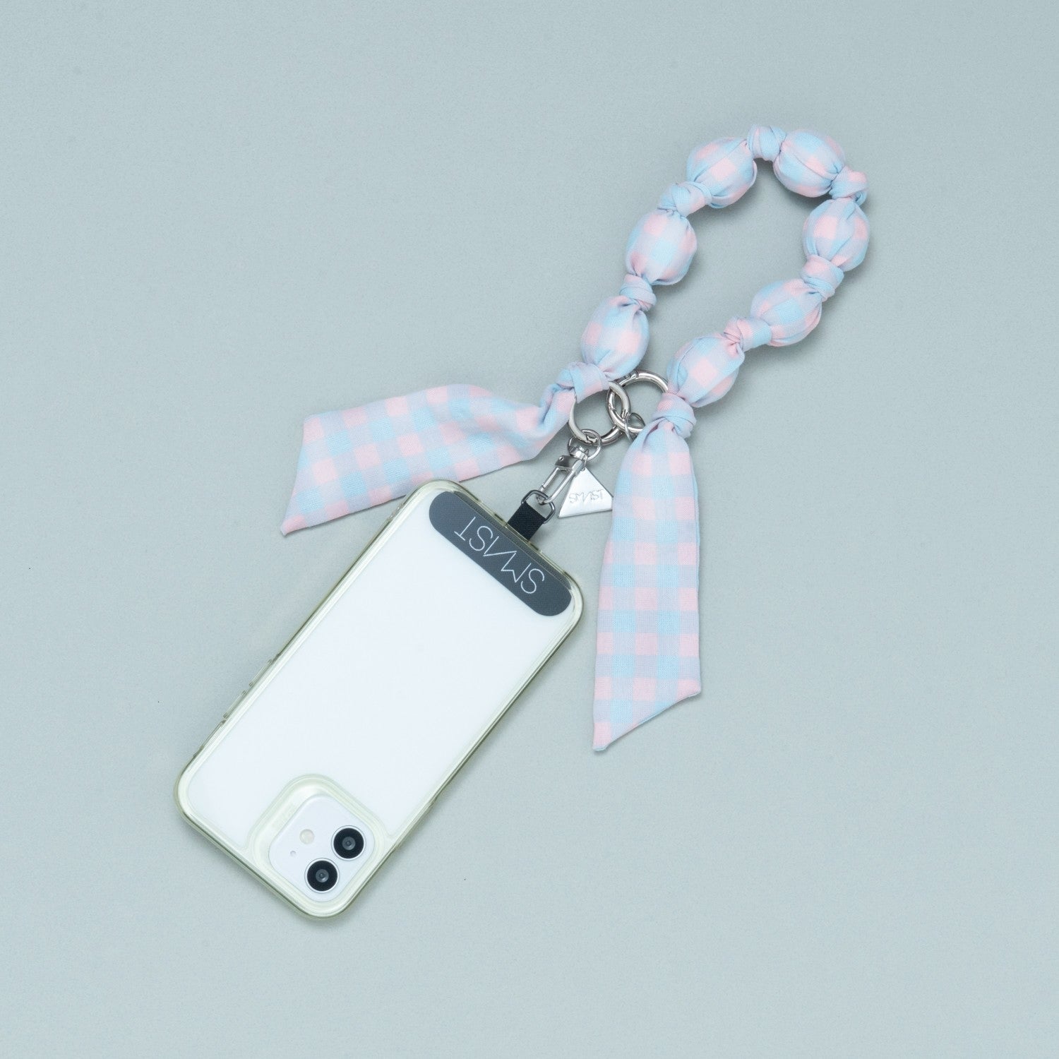 SMAST SCARF STRP/PINK CHECK