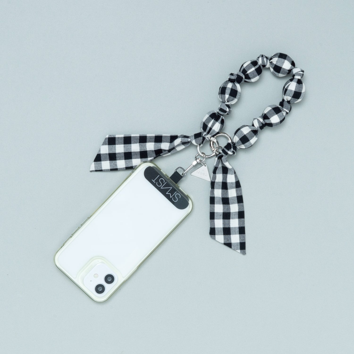 SMAST SCARF STRP/BLACK CHECK