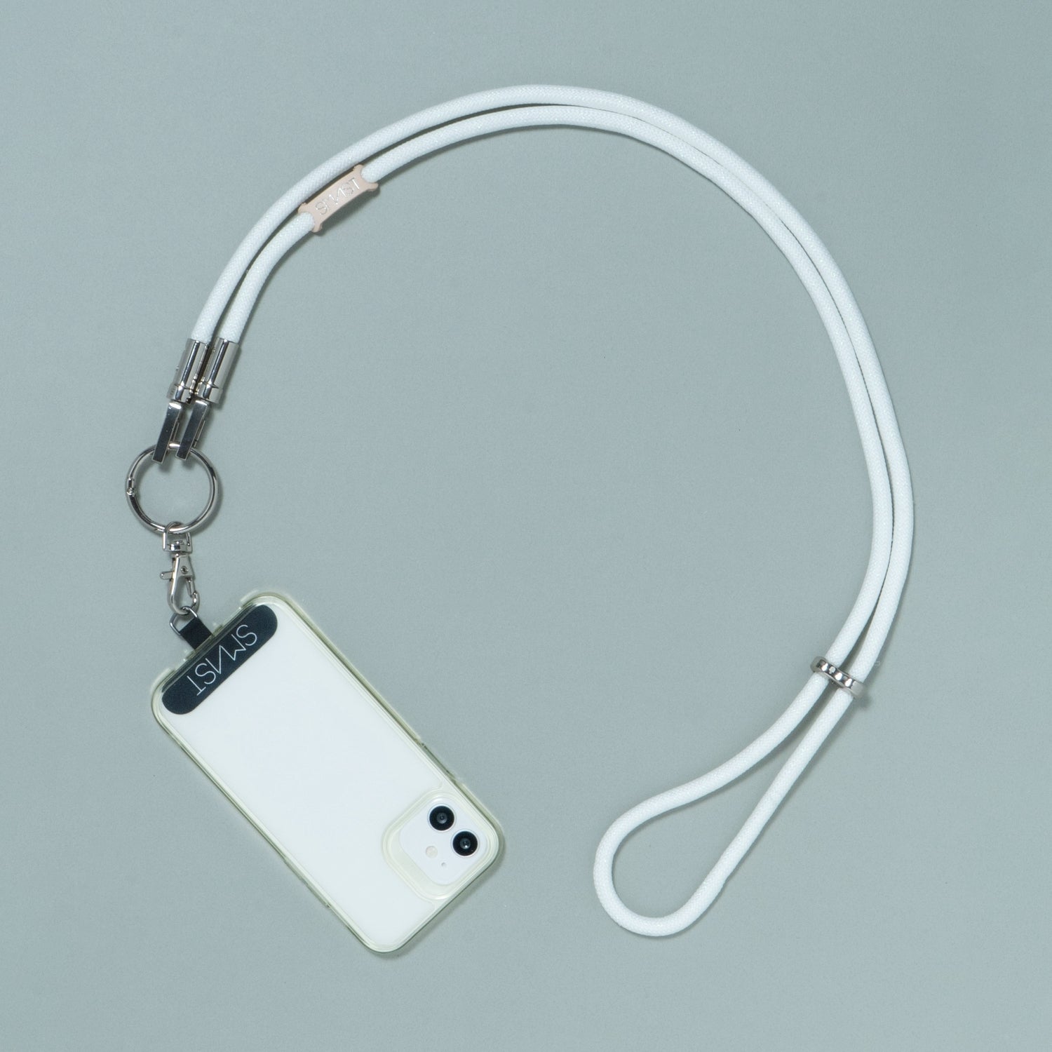 SMAST GLITTER MOBILE STRAP/AURORA WHITE