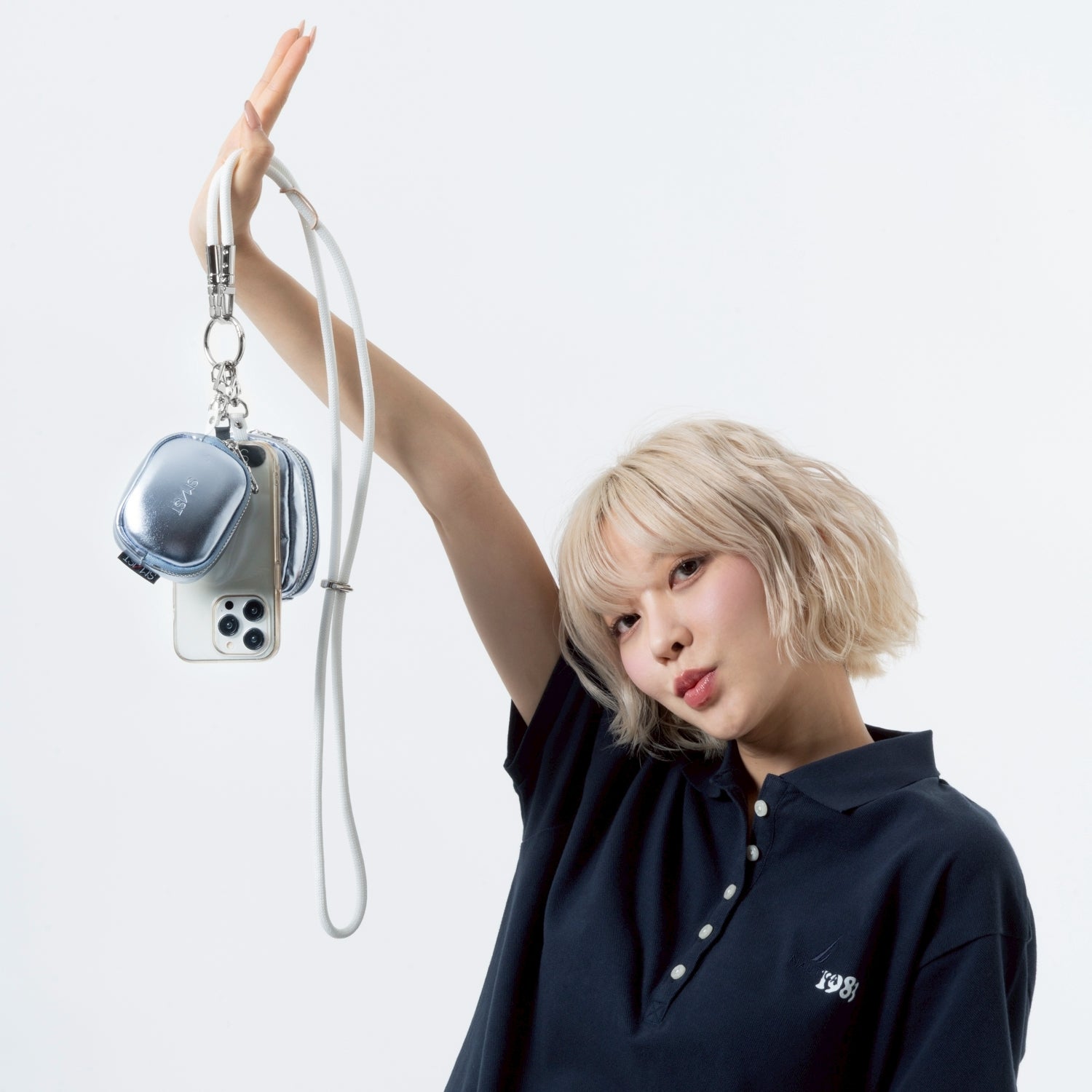 SMAST GLITTER MOBILE STRAP/AURORA WHITE