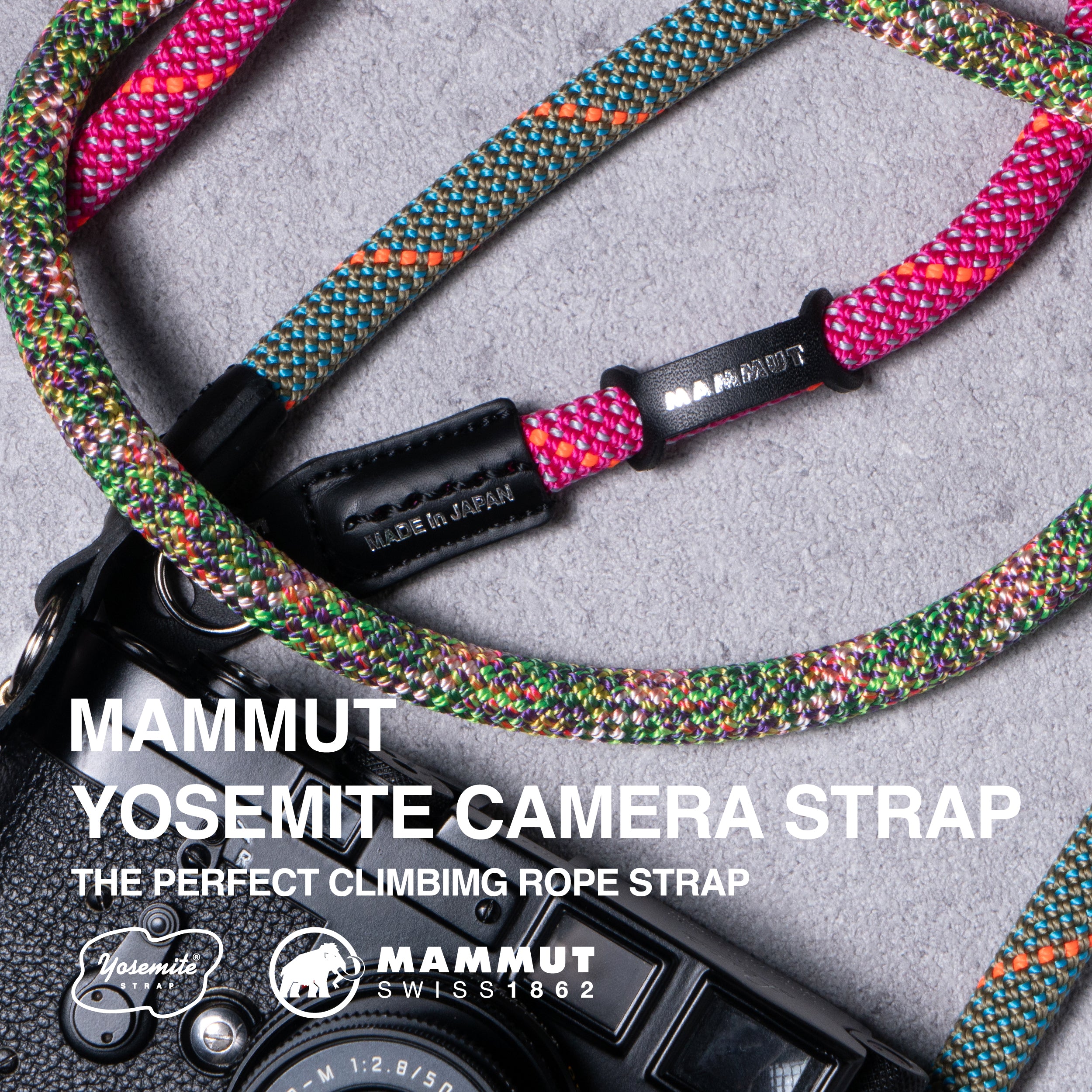 再入荷<br>【MAMMUT EDITION】<br>YOSEMITE CAMERA STRAP<br> FLAMINGO<br>マムートエディション ヨセミテカメラ ストラップ / フラミンゴ