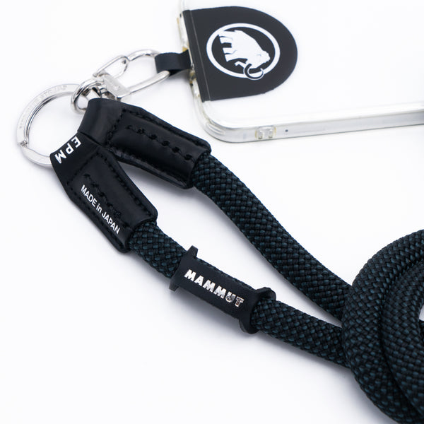 【MAMMUT EDITION】<br>YOSEMITE MOBILE STRAP LEATHER<br> MOUNTAIN BLACK<br>マムートエディション<br>ヨセミテ モバイルストラップ レザー<br>マウンテンブラック